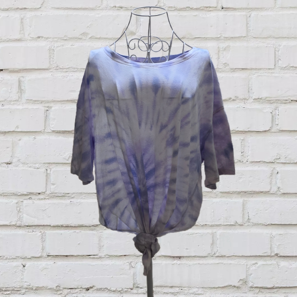 Aero Casual Tie-Dye Short Sleeve Top - Blue